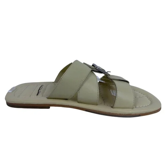 Free People Women's Sloan Buckle Open Toe Leather Sandals Buttermilk Size 8 - Picture 4 of 10